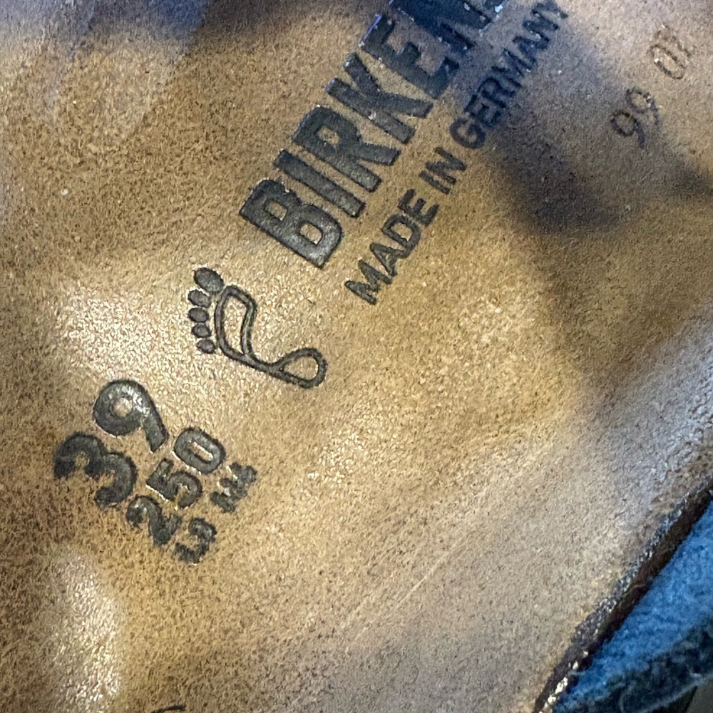 Birkenstock Mayari - Size 39 - Womens 8-8.5/ Mens 7.  EUC Oiled Leather Blue - Picture 2 of 11